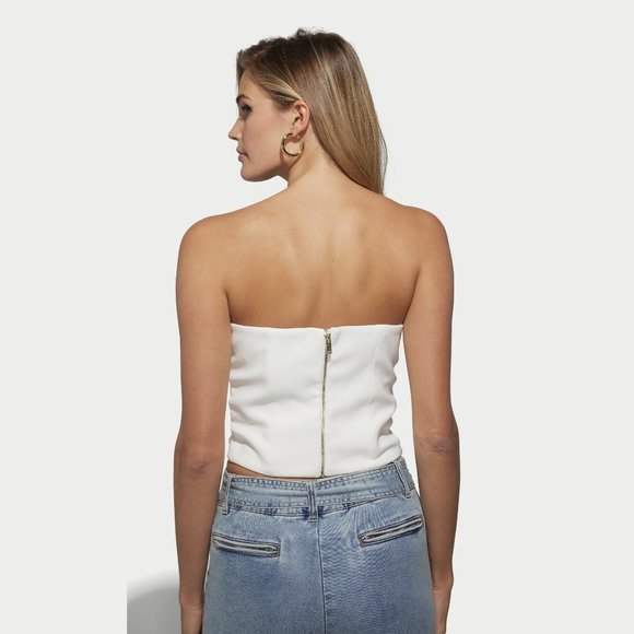 NEW Generation Love Size XL Women's Hazel Crepe Bustier - White - Picture 3 of 6